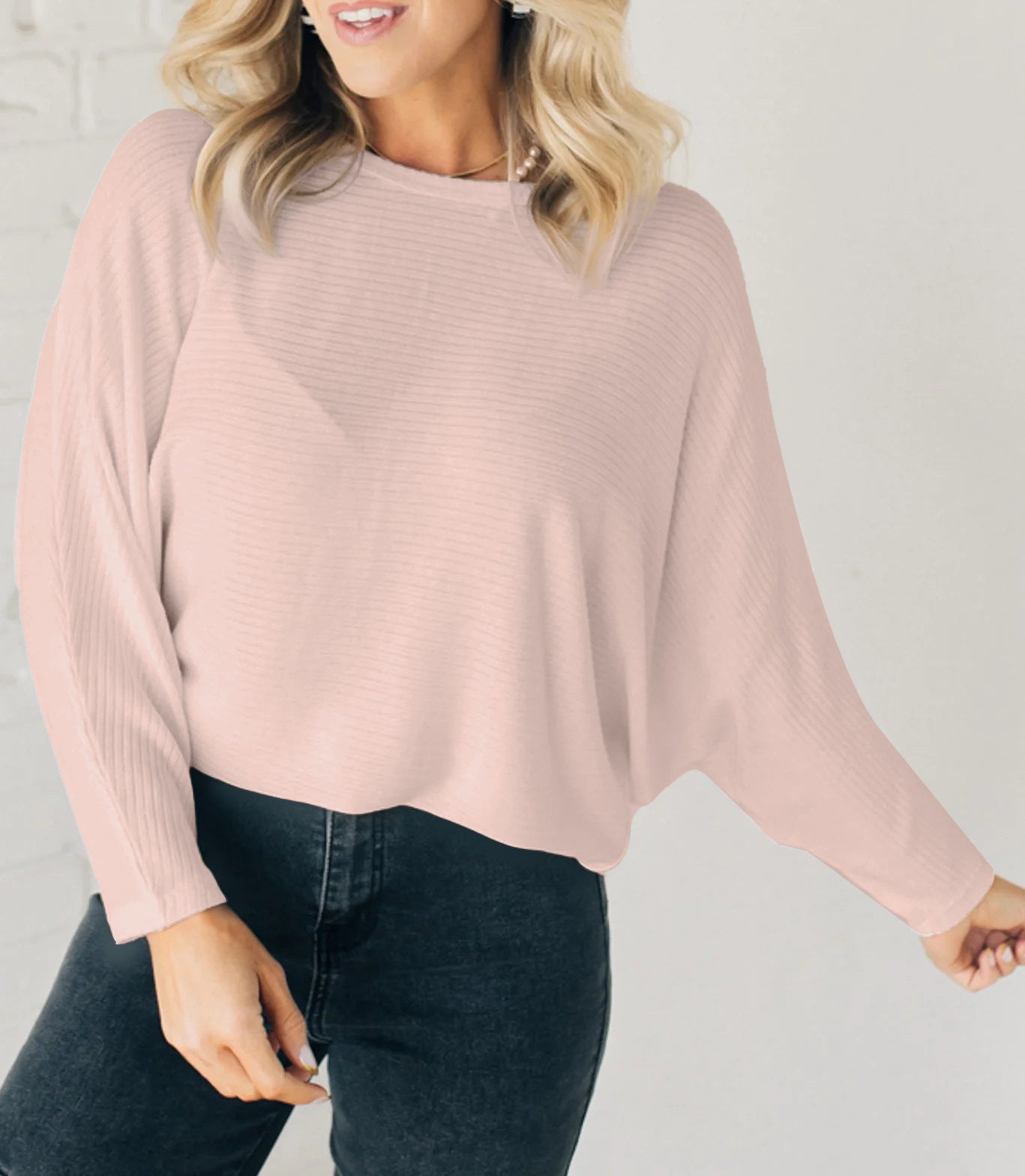 ✨Women's Ribbed Batwing Sleeve Top