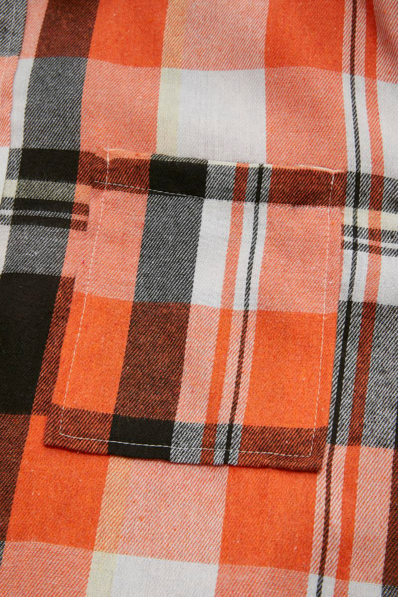 Plaid Pattern Patch Pocket Button Front Shirt