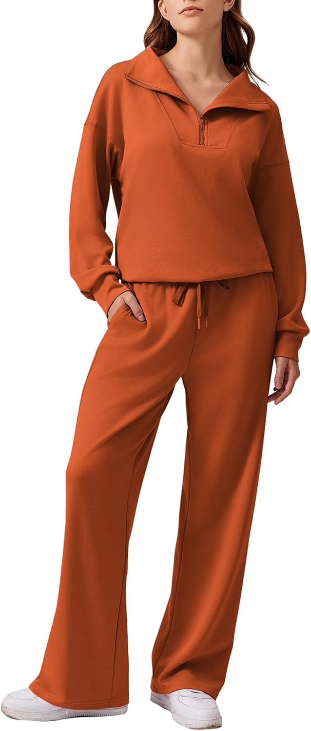🎄 CHRISTMAS PROMOTION—2 Piece Sets for Women 2025 Winter Outfits Sweatsuit | Oversized Sweatshirt & Wide Leg Sweatpants | Matching Set Tracksuit