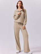 🎄 CHRISTMAS PROMOTION—2 Piece Sets for Women 2025 Winter Outfits Sweatsuit | Oversized Sweatshirt & Wide Leg Sweatpants | Matching Set Tracksuit