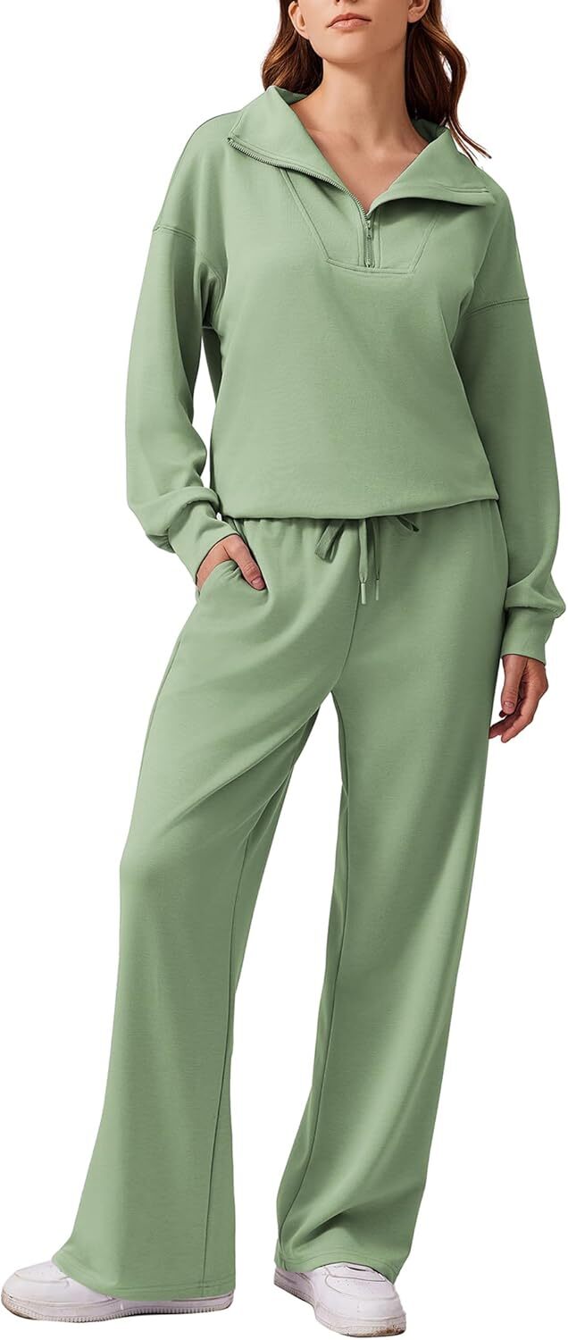 🎄 CHRISTMAS PROMOTION—2 Piece Sets for Women 2025 Winter Outfits Sweatsuit | Oversized Sweatshirt & Wide Leg Sweatpants | Matching Set Tracksuit