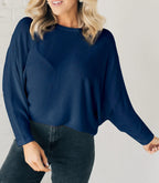 ✨Women's Ribbed Batwing Sleeve Top