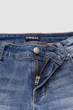 Wash Mid Rise Straight Leg Capri Jeans