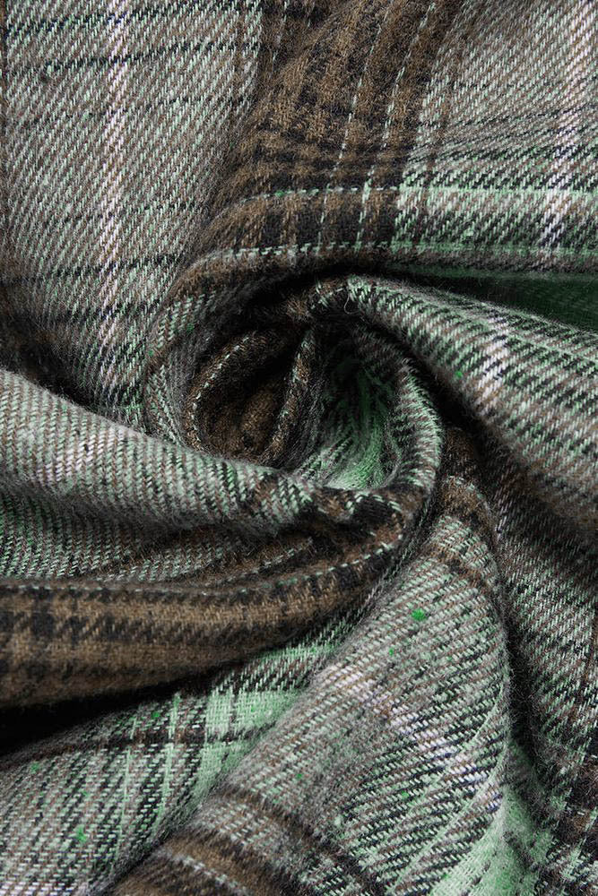 Plaid Pattern Flap Pocket Button Front Asymmetrical Hem Shirt