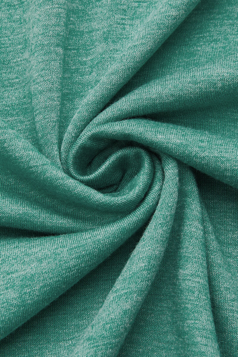 Solid Button Front Round Neck Long Sleeve T-Shirt