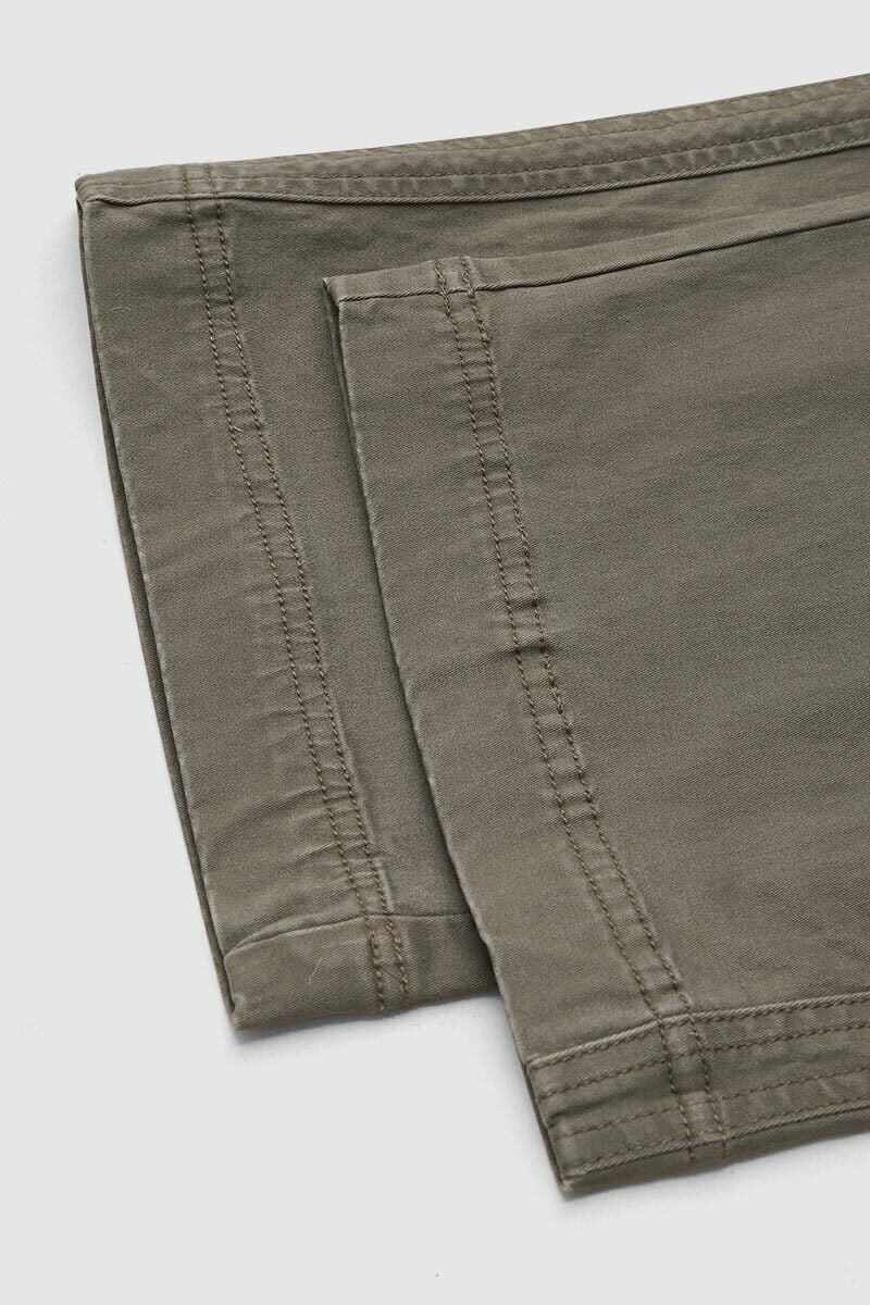 Solid Seam Detail Drawstring Mid Rise Straight Leg Pants