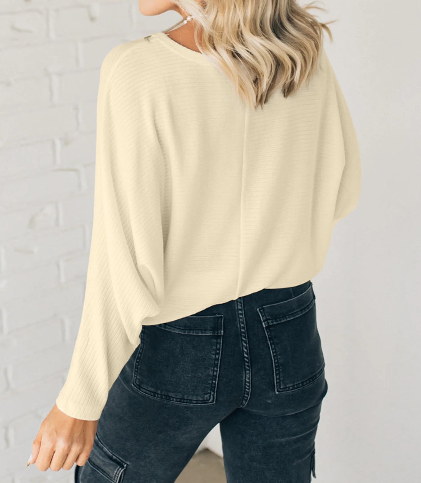 ✨Women's Ribbed Batwing Sleeve Top