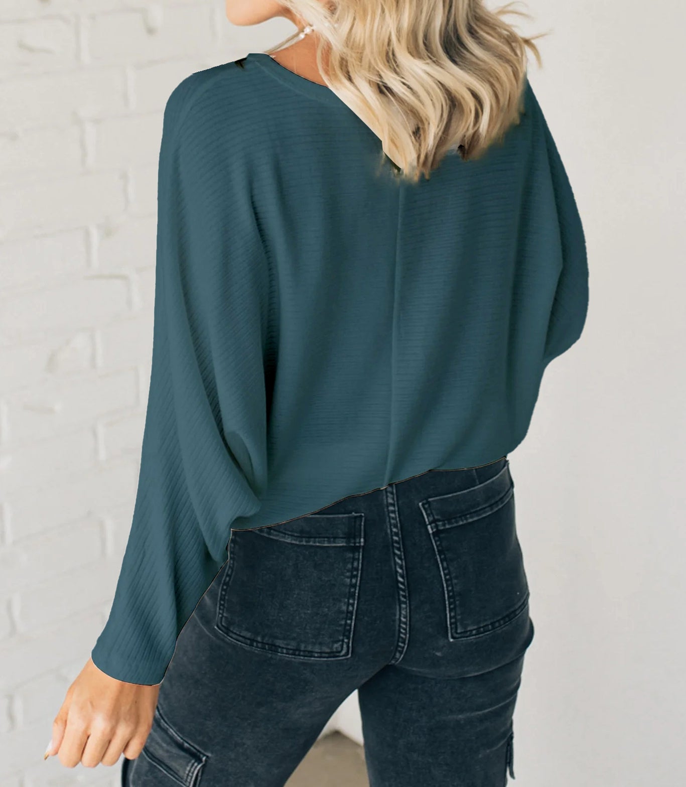 ✨Women's Ribbed Batwing Sleeve Top