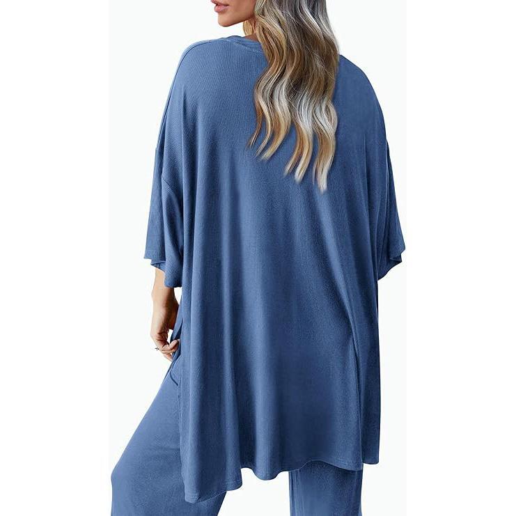 Women's Comfortable Pajamas, Two-Piece Home Wear, Wide-Leg Pants And Casual Soft Suits