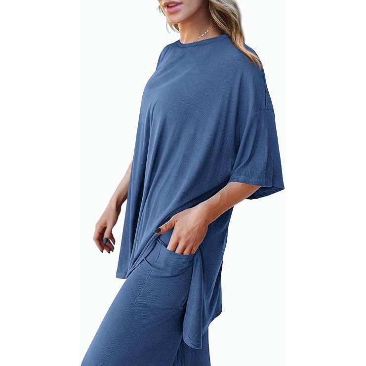 Women's Comfortable Pajamas, Two-Piece Home Wear, Wide-Leg Pants And Casual Soft Suits