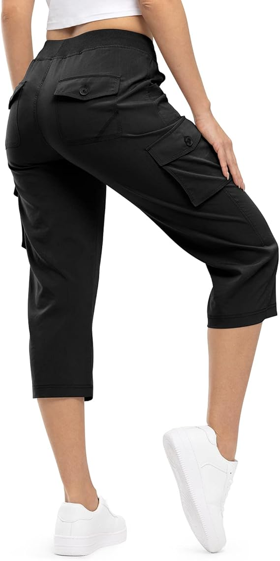 Women’s Cargo Capri Lightweight Quick Dry Hiking Shorts with 6 Pockets
