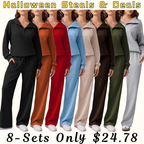 🎄 CHRISTMAS PROMOTION—2 Piece Sets for Women 2025 Winter Outfits Sweatsuit | Oversized Sweatshirt & Wide Leg Sweatpants | Matching Set Tracksuit