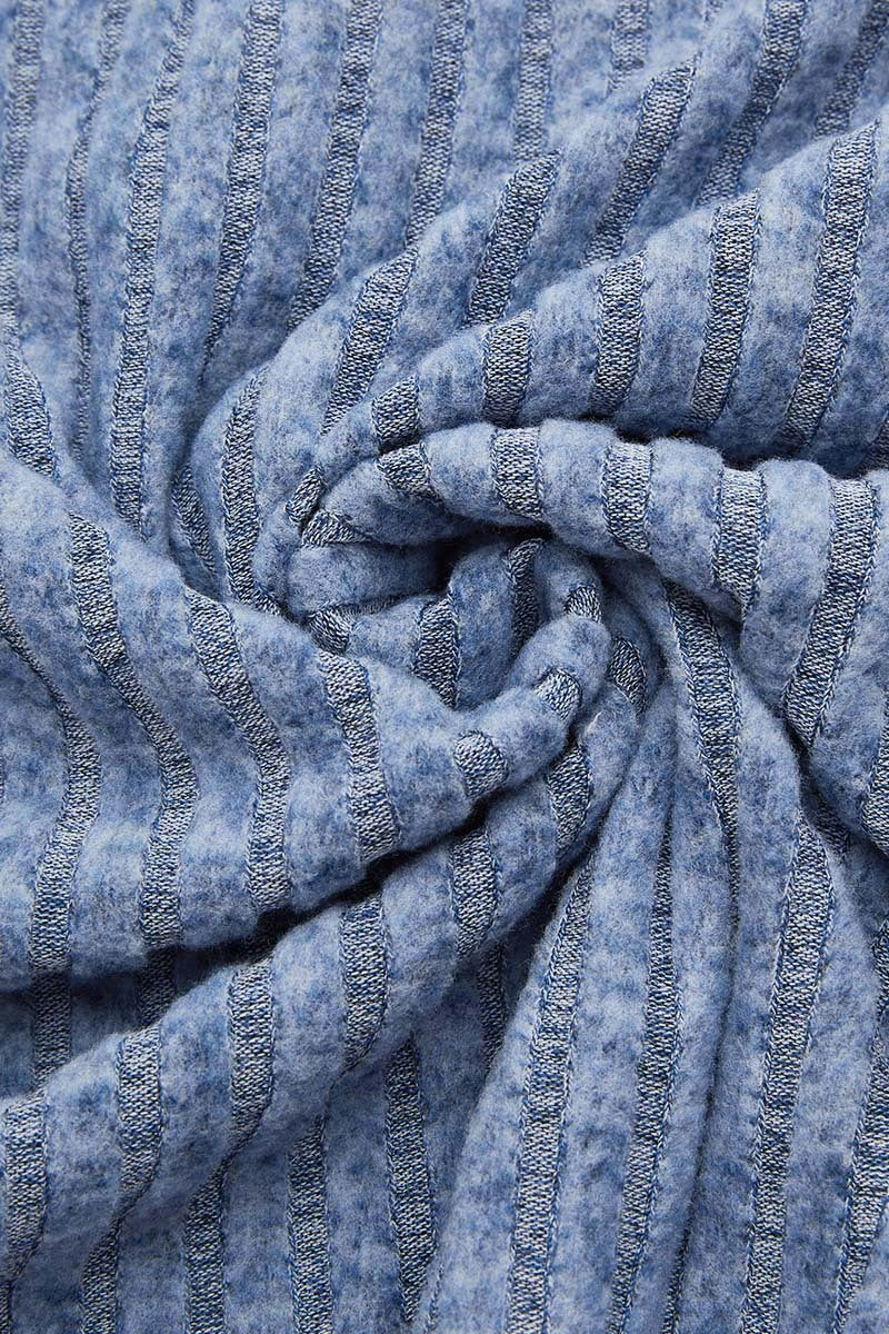 Solid Ribbed Split Side Button Up Long Sleeve Cardigan