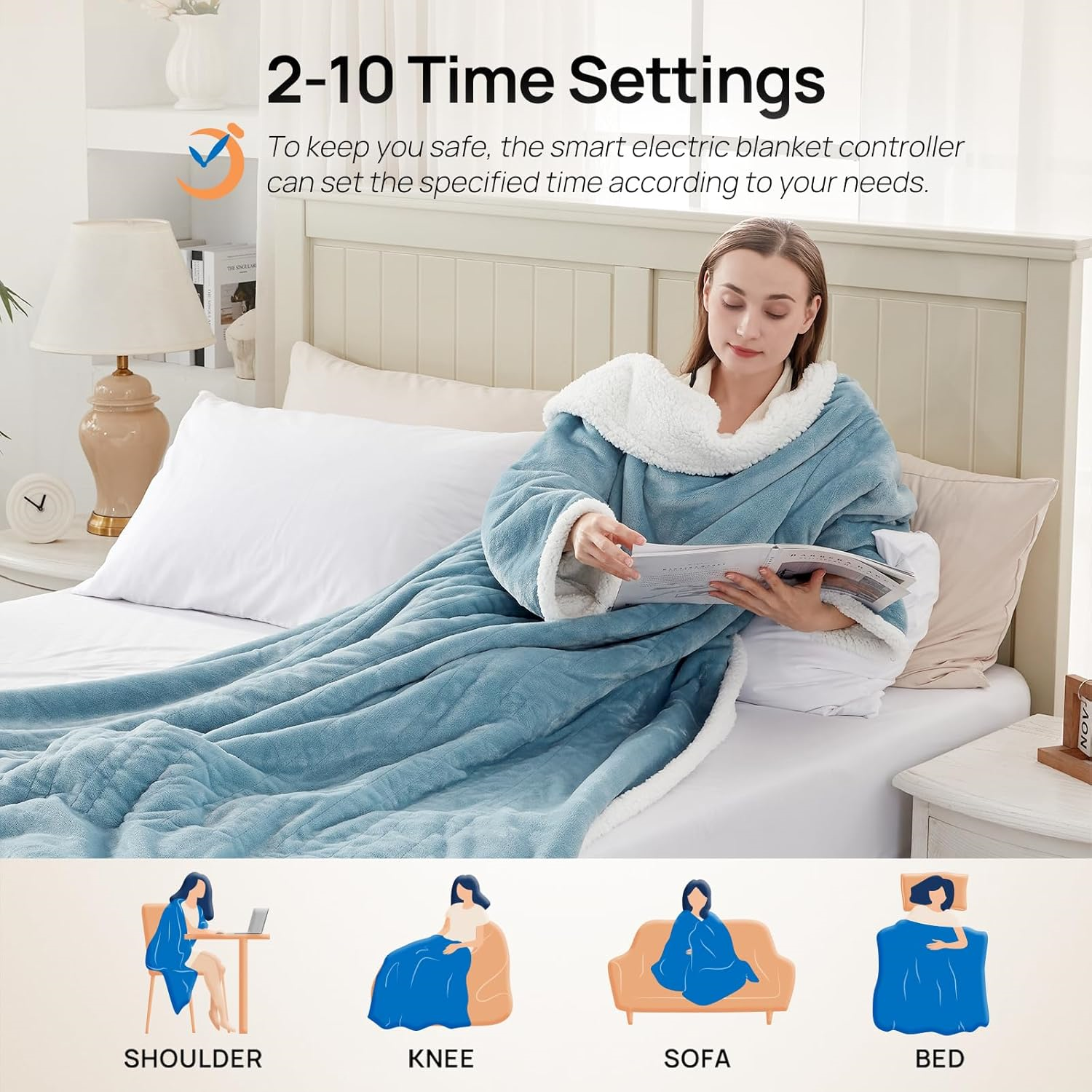 🎁CHRISTMAS PROMOTION-Wearable Electric Clothing With Sleeve And Foot Pockets 6 Heating Levels And Long Heating Times