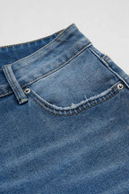 Wash Raw Hem Ripped Mid Rise Crop Barrel Leg Jeans