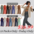 🎄Christmas Sale🔥 -High Stretch Yoga Pants Women Soft High Waisted Casual Wide Leg Pants with Pockets