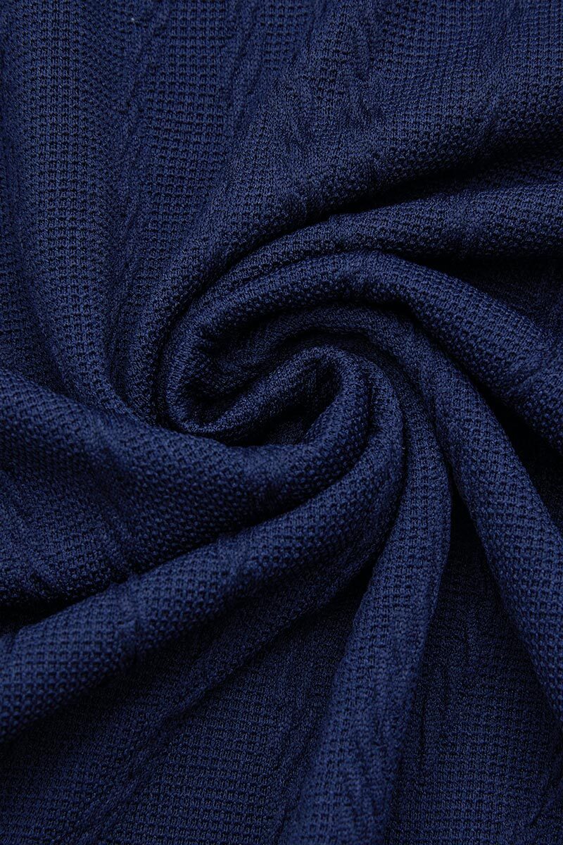 Textured Button Side Round Neck Long Sleeve T-Shirt