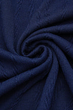 Textured Button Side Round Neck Long Sleeve T-Shirt