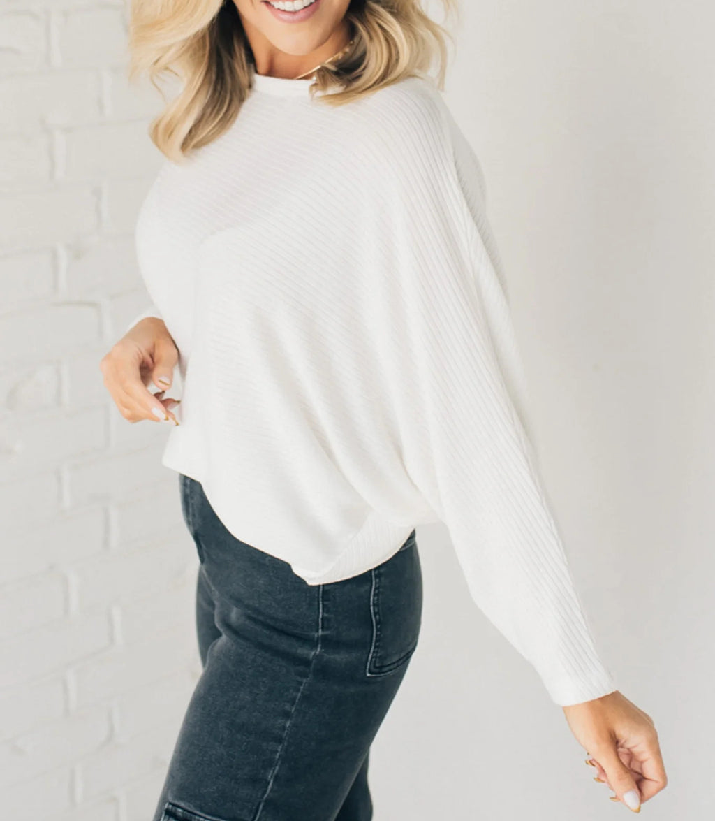 ✨Women's Ribbed Batwing Sleeve Top