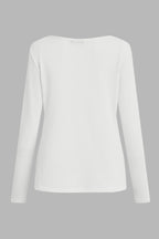 Solid Waffle Knit Wrap V Neck Long Sleeve T-Shirt