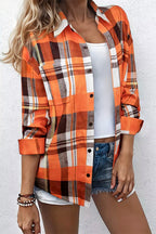 Plaid Pattern Patch Pocket Button Front Shirt