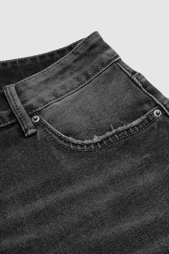 Wash Raw Hem Ripped Mid Rise Crop Barrel Leg Jeans