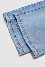 Wash Stretchy Mid Waist Straight Leg Jeans