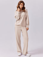🎄 CHRISTMAS PROMOTION—2 Piece Sets for Women 2025 Winter Outfits Sweatsuit | Oversized Sweatshirt & Wide Leg Sweatpants | Matching Set Tracksuit