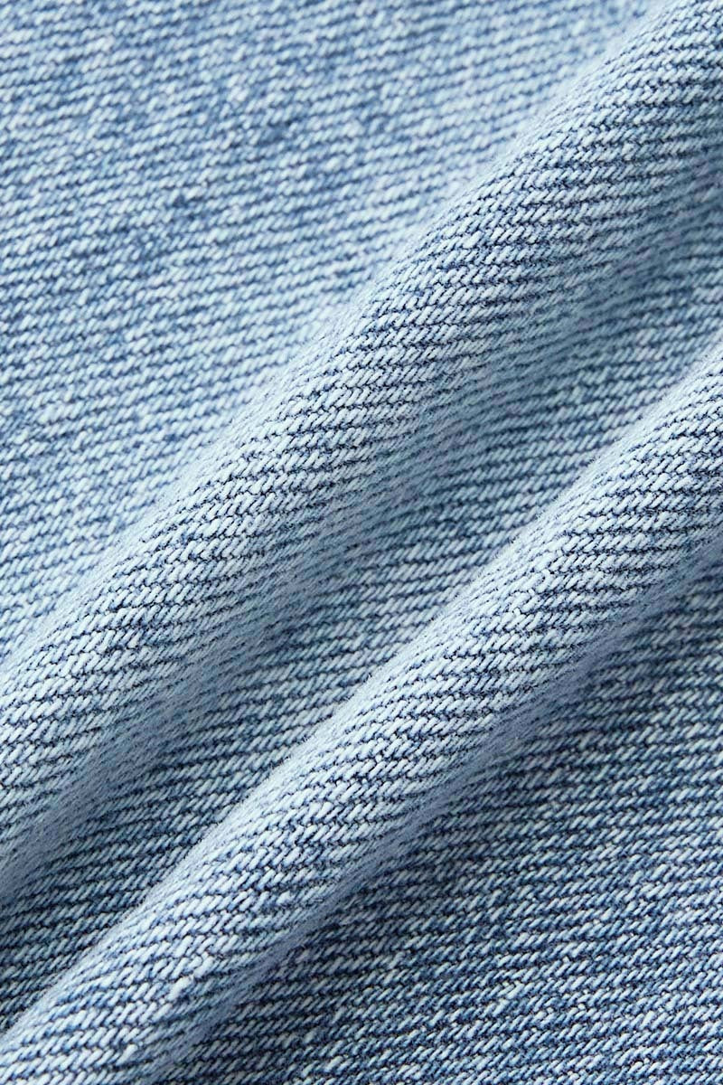 Split Raw Hem Mid Waist Denim Mid Thigh Shorts