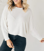 ✨Women's Ribbed Batwing Sleeve Top