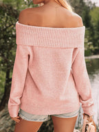 Womens Off The Shoulder Sweater Oversized Batwing Sleeve Loose Pullover Sweaters Tops