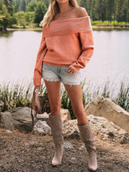 Womens Off The Shoulder Sweater Oversized Batwing Sleeve Loose Pullover Sweaters Tops
