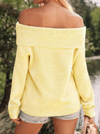 Womens Off The Shoulder Sweater Oversized Batwing Sleeve Loose Pullover Sweaters Tops