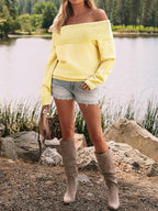 Womens Off The Shoulder Sweater Oversized Batwing Sleeve Loose Pullover Sweaters Tops