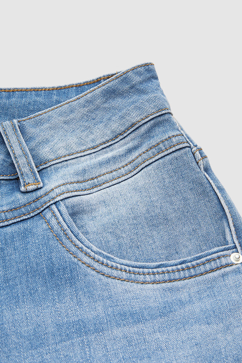 Tribal Embroidery Raw Hem Mid Rise Straight Leg Crop Jeans