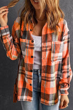 Plaid Pattern Patch Pocket Button Front Shirt