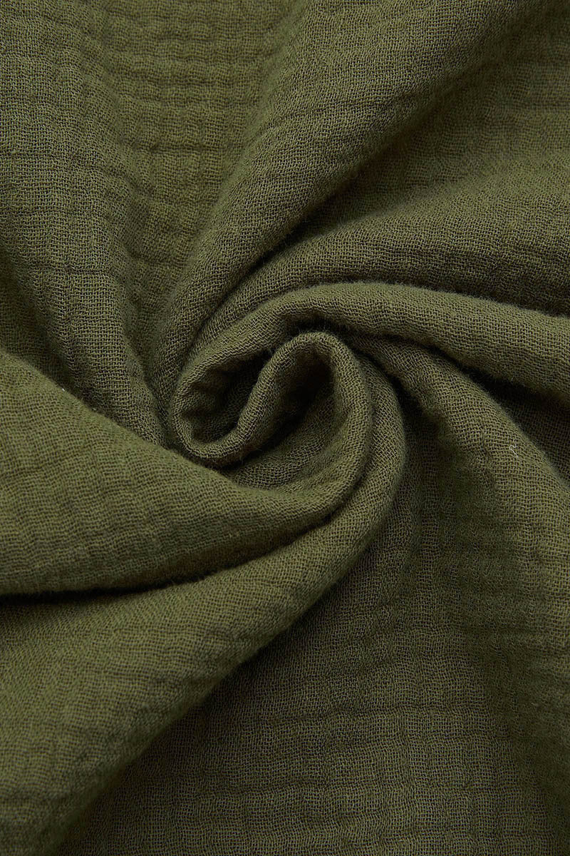 Solid Button Front High Neck Long Sleeve Blouse