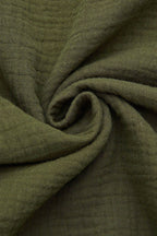 Solid Button Front High Neck Long Sleeve Blouse