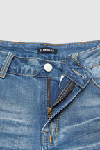 Wash High Waist Denim Bermuda Shorts Without Belt