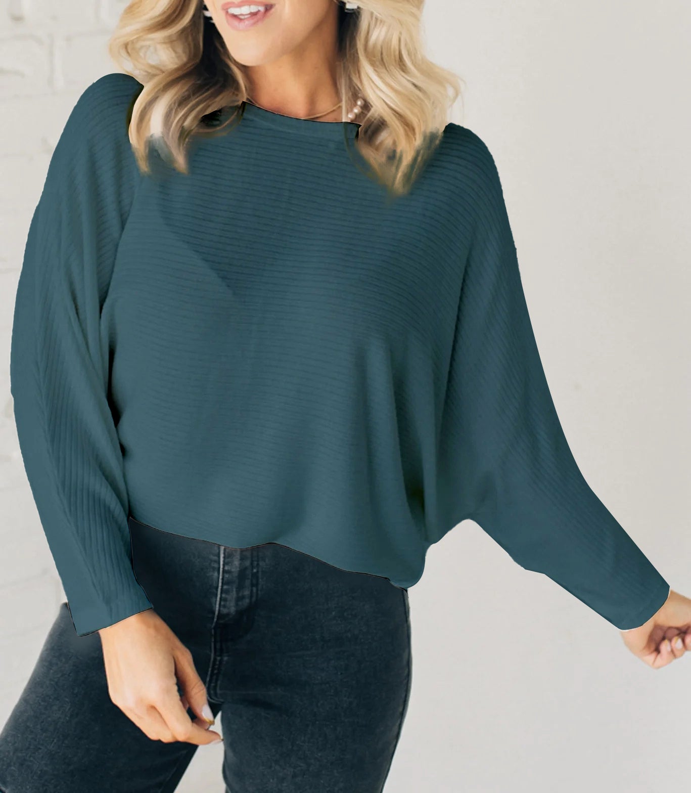 ✨Women's Ribbed Batwing Sleeve Top