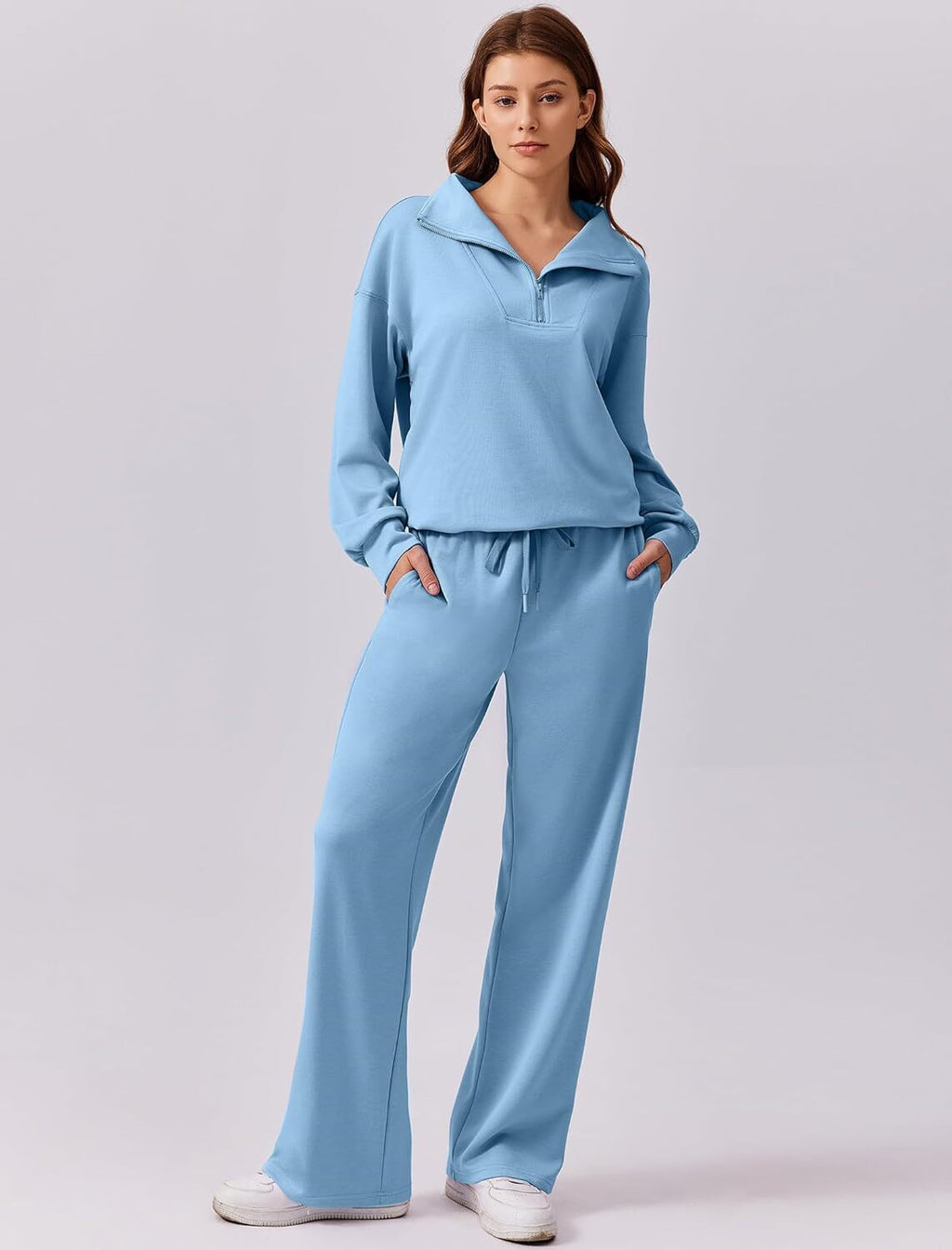 🎄 CHRISTMAS PROMOTION—2 Piece Sets for Women 2025 Winter Outfits Sweatsuit | Oversized Sweatshirt & Wide Leg Sweatpants | Matching Set Tracksuit