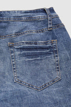 Wash Mid Rise Straight Leg Capri Jeans