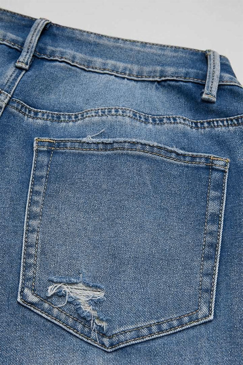 Wash Raw Hem Ripped Mid Rise Crop Barrel Leg Jeans