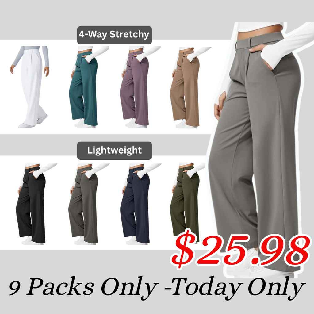 🎄Christmas Sale🔥High Waisted Work Pants for Women Business Casual Outfits Office Dress Pants Trousers with Pockets