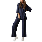 Women's Comfortable Pajamas, Two-Piece Home Wear, Wide-Leg Pants And Casual Soft Suits