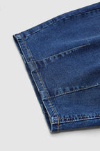 Wash Stitch Detail Drawstring Mid Rise Bermuda Shorts