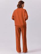 🎄 CHRISTMAS PROMOTION—2 Piece Sets for Women 2025 Winter Outfits Sweatsuit | Oversized Sweatshirt & Wide Leg Sweatpants | Matching Set Tracksuit