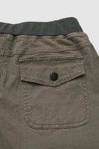 Solid Seam Detail Drawstring Mid Rise Straight Leg Pants