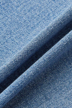 Wash Floral Embroidery Mid Rise Straight Leg Jeans