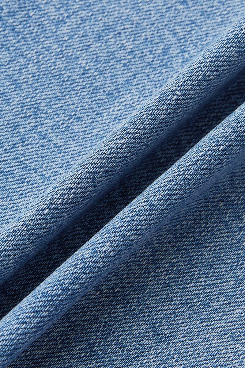 Wash Floral Embroidery Mid Rise Straight Leg Jeans